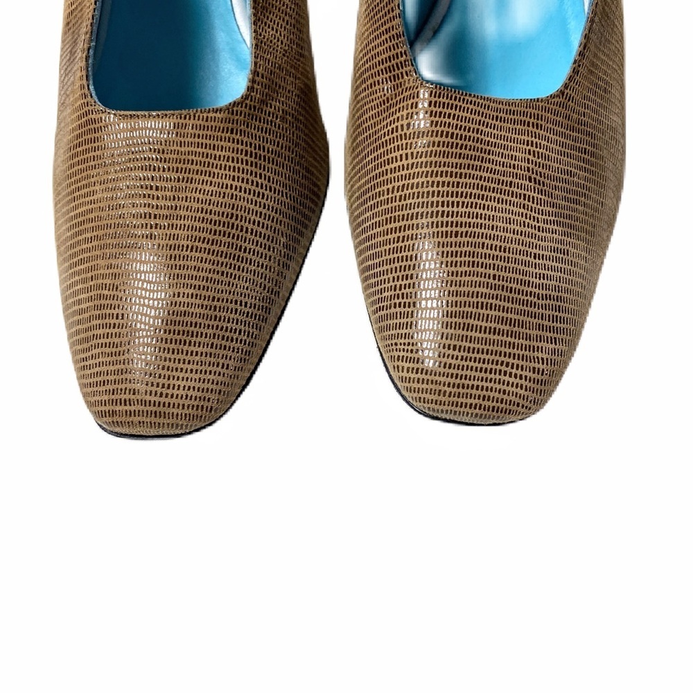 Theirry Rabotin Womens Suede Embossed Pumps Size 40 Metallic Brown Made in Italy - Picture 11 of 15